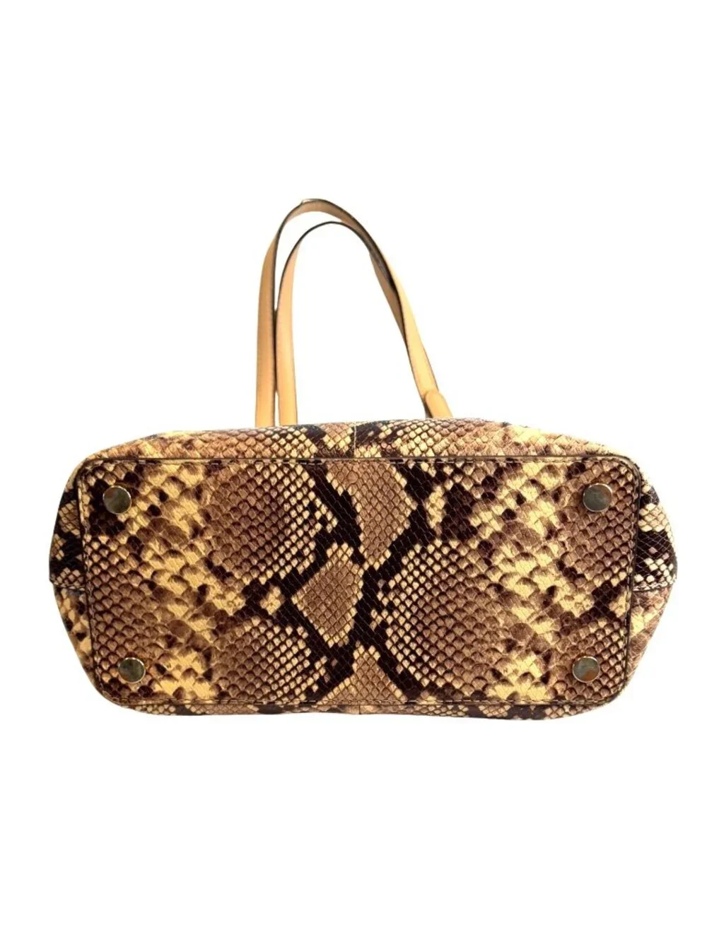 Michael Kors Bedford Pockets Tote Bag Snake Skin Python Design